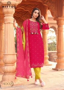 Mittoo Colordrop Rayon Kurti Bottom With Dupatta