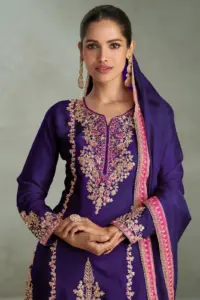 Gulkayra Vibhuti Chinon Sharara Suit Diwali Collection