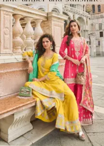 Sayuri Taj Simar Silk Jacquard Readymade Dress Festival Collection