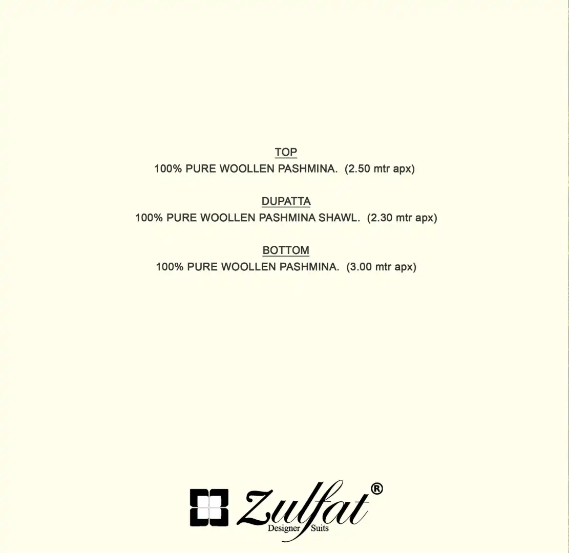 Zulfat Naaz Woolen Pashmina Dress Material Collection