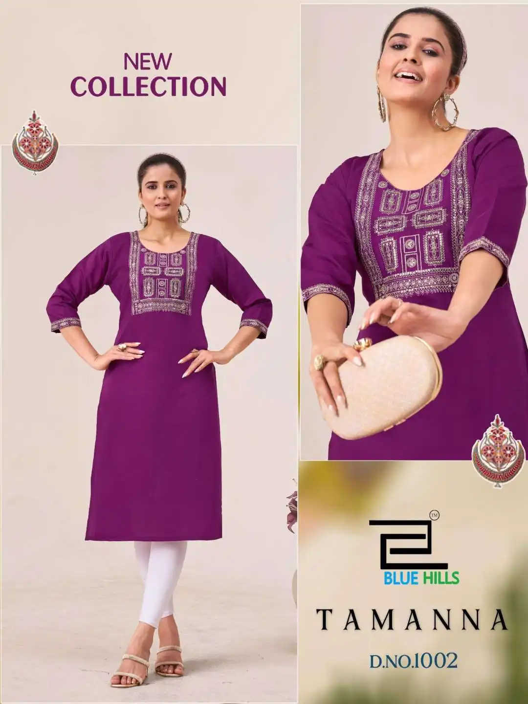 Blue Hills Tamanna Roman Silk Kurti Collection