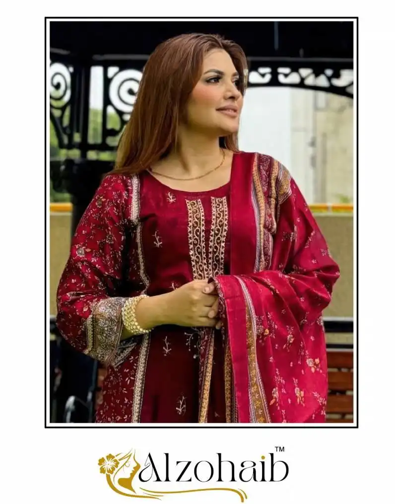 Alzohaib Az 1368 Cotton Printed Pakistani Salwar Kameez