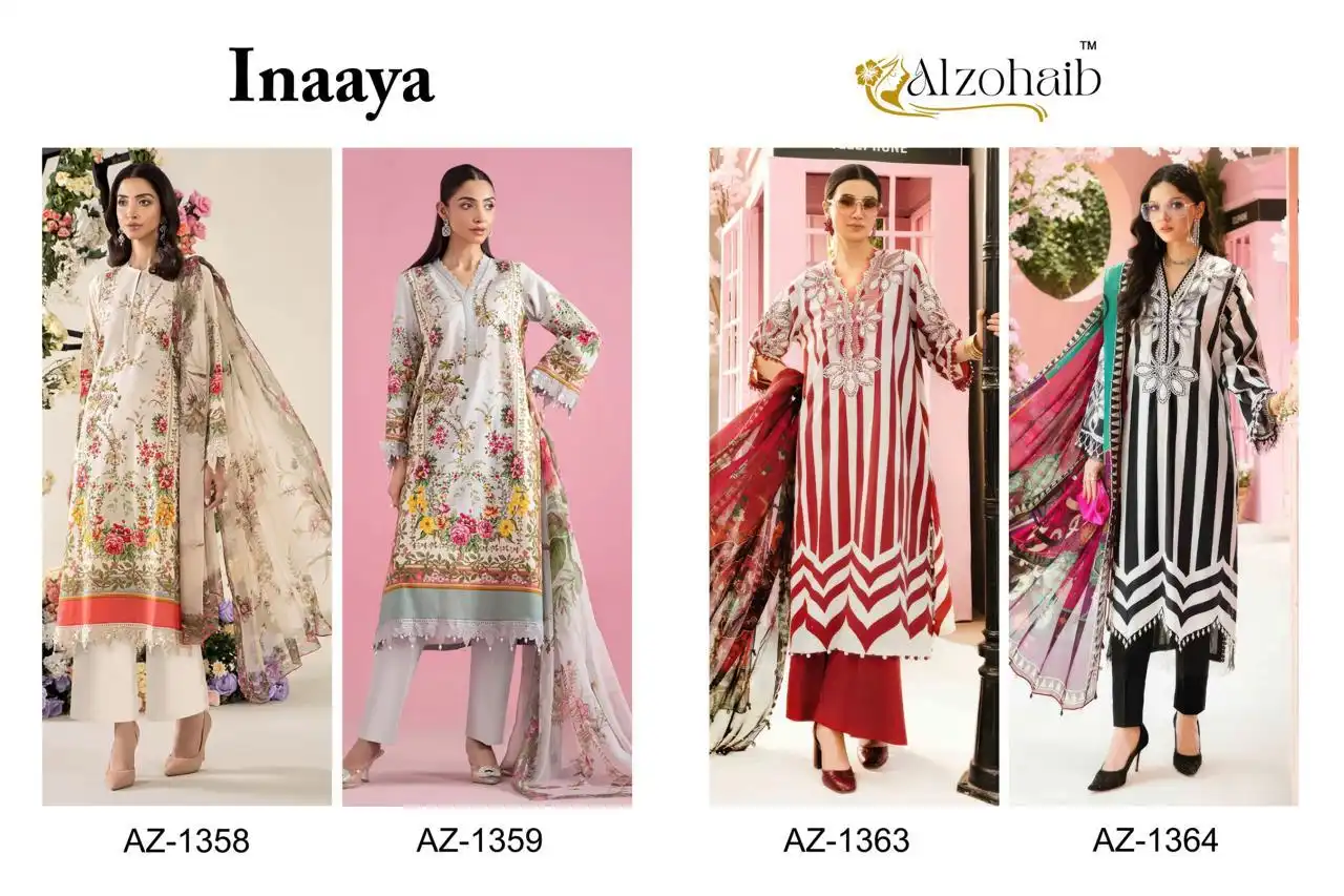 Alzohaib Inaaya Cotton Pakistani Salwar Suits Collection