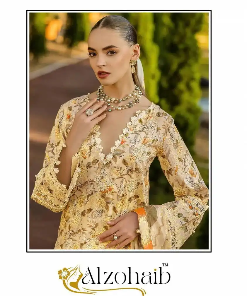 Alzohaib Az Cotton Printed Pakistani Salwar Suits Collection