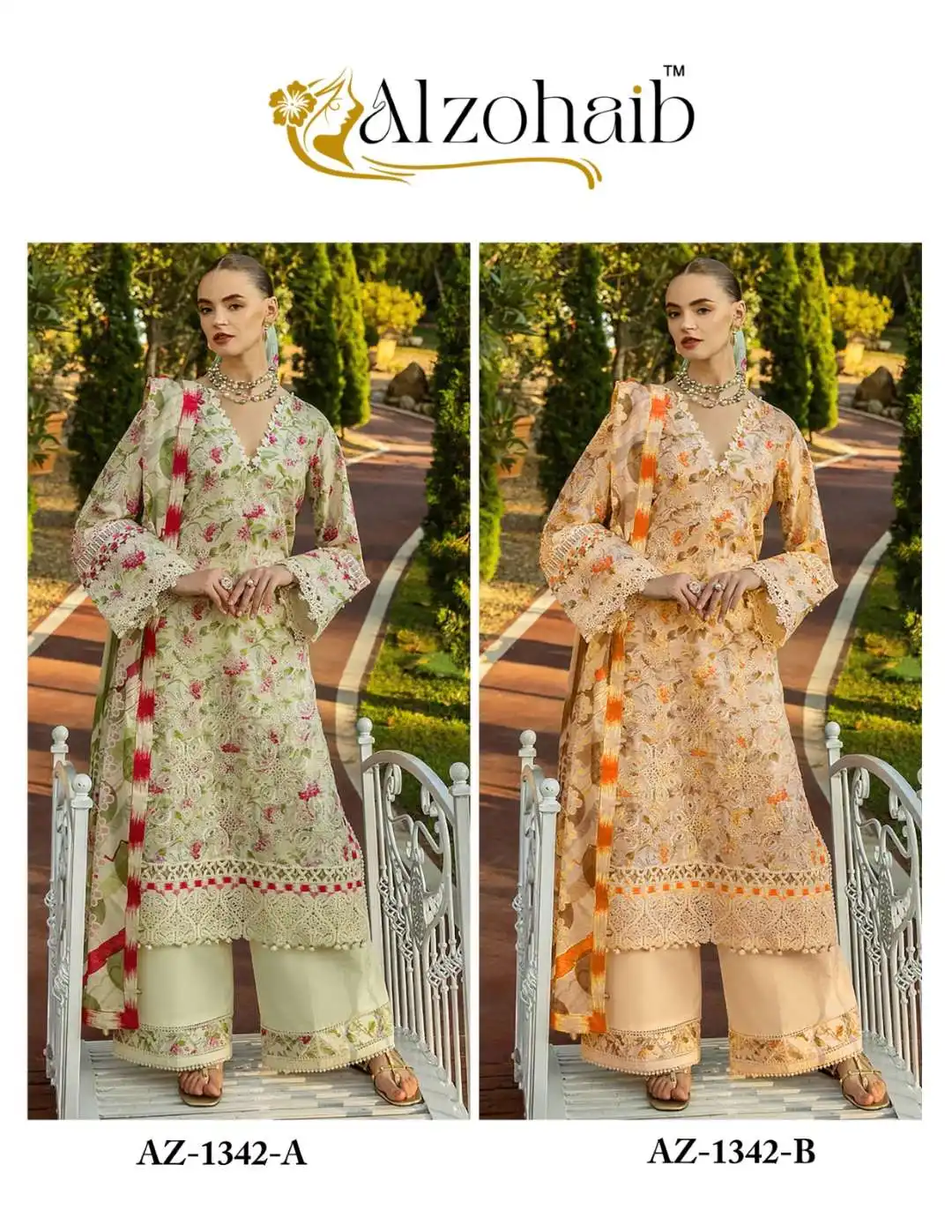 Alzohaib Az Cotton Printed Pakistani Salwar Suits Collection