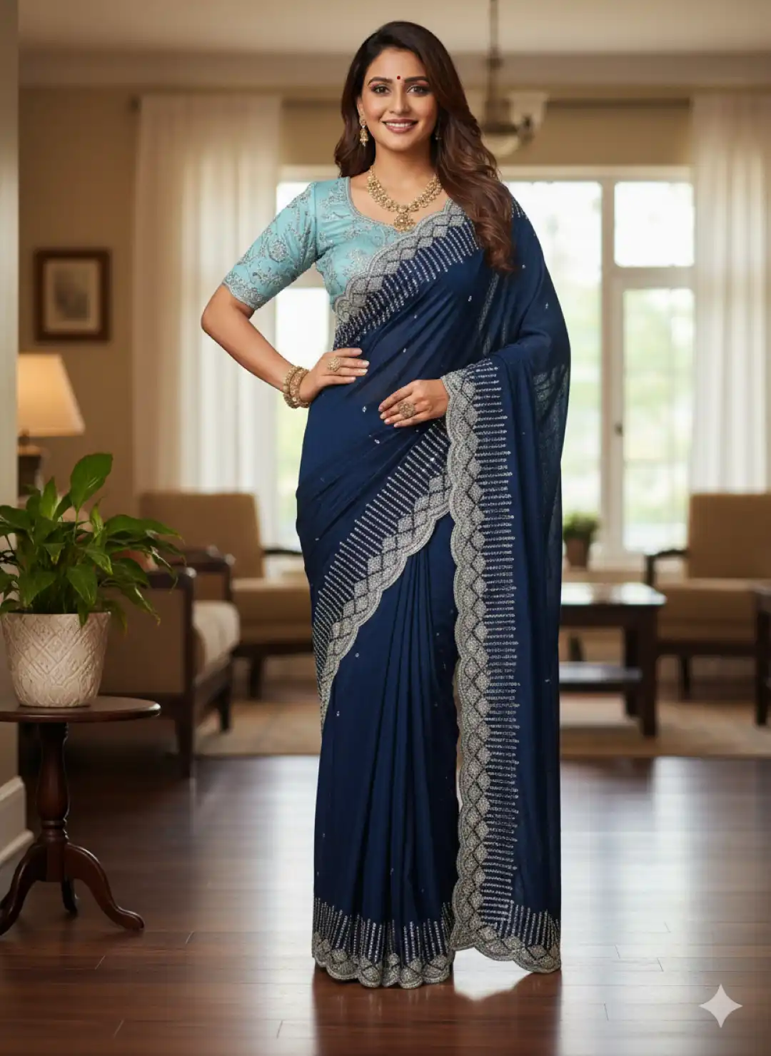 RC1 Vol 52 Chiffon Saree With Siroski Lace Border