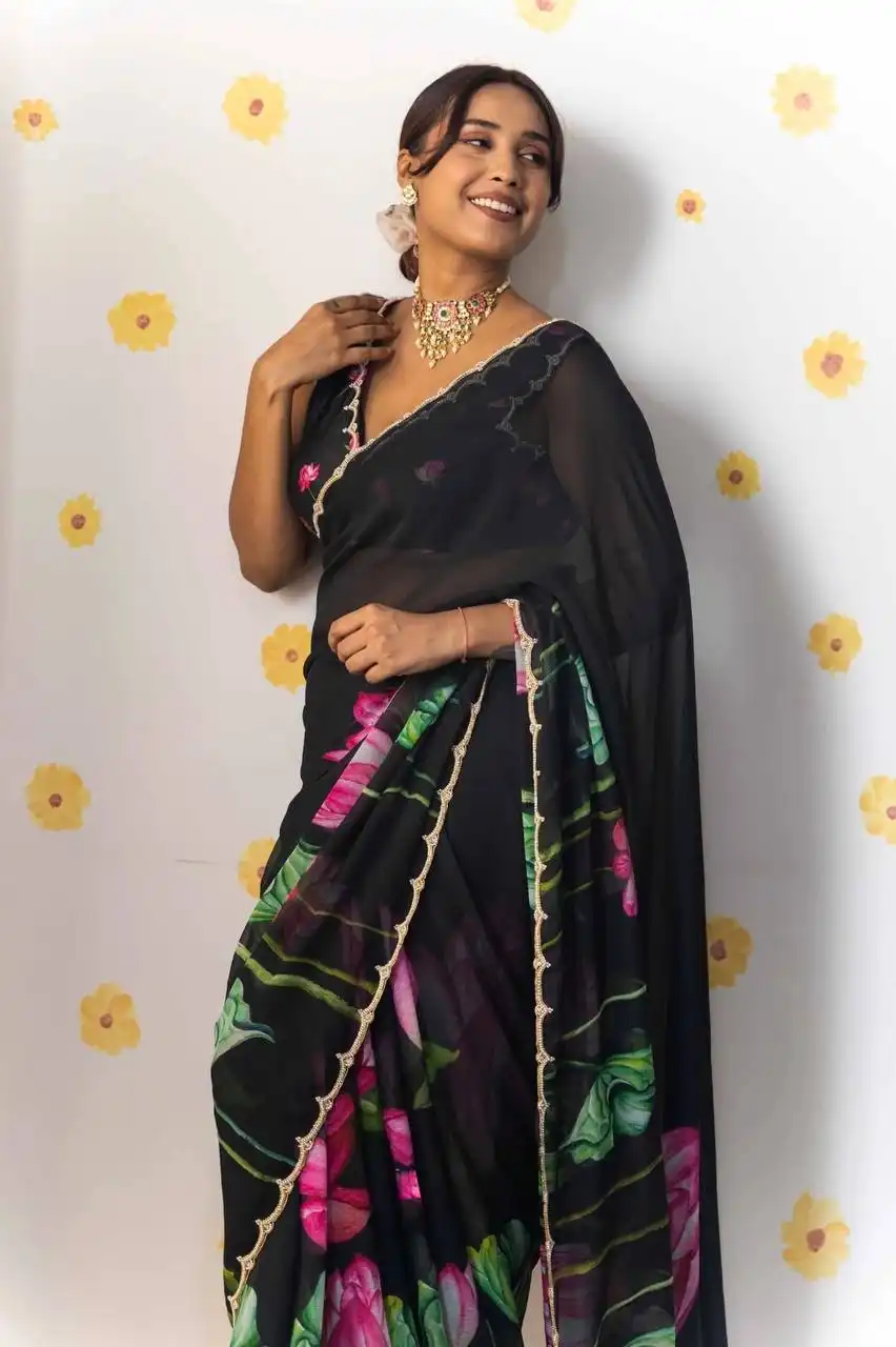 WMS Vol 102 Tabi Organza Flower Printed Saree