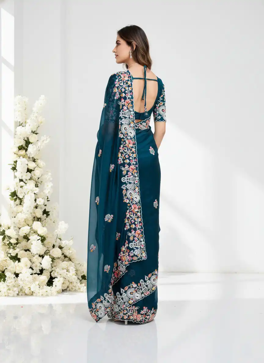 Kiara Swastik Rangoli Silk Party Wear Saree Collection