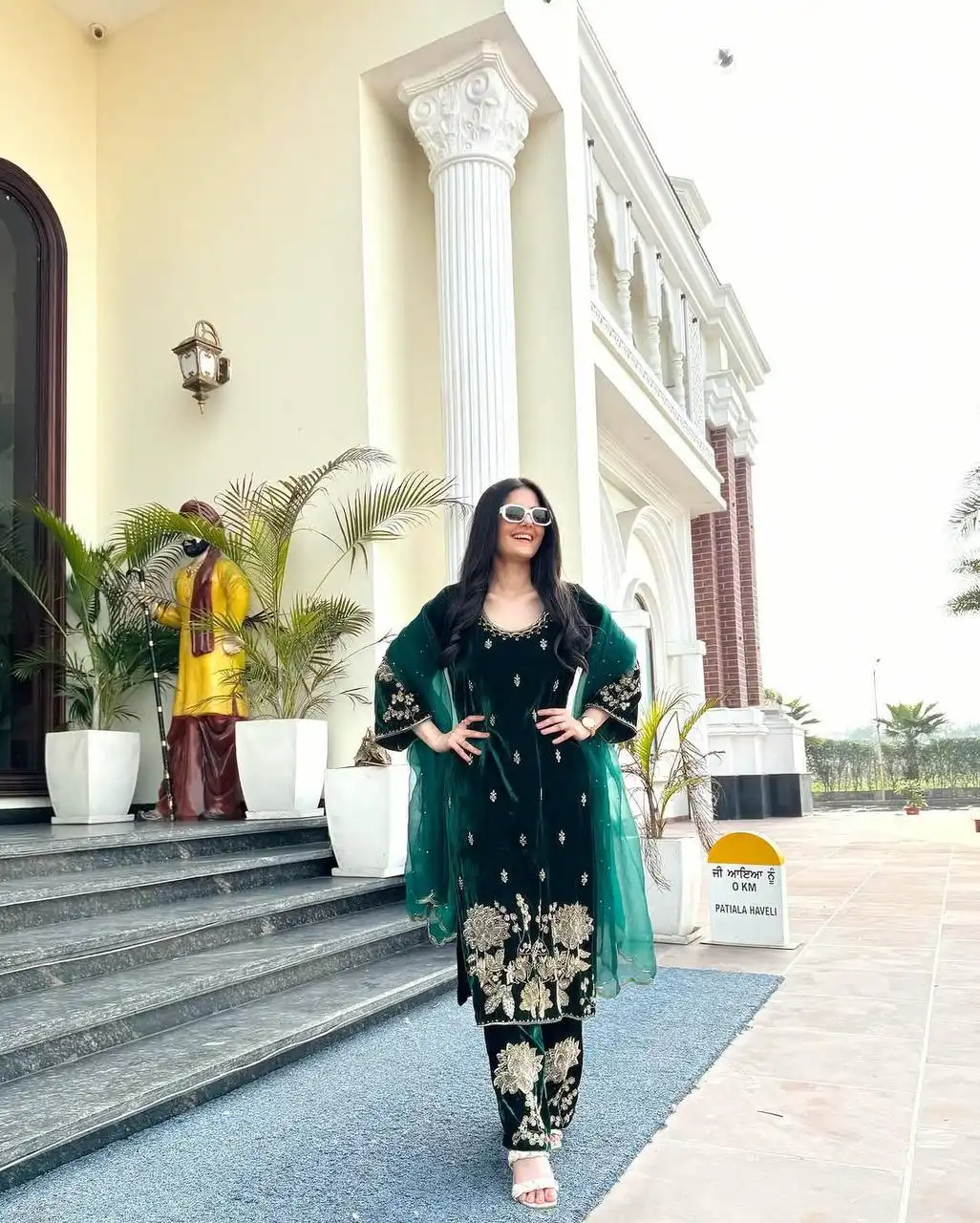 NFD 5028 Viscose Velvet Embroidery Readymade Dress