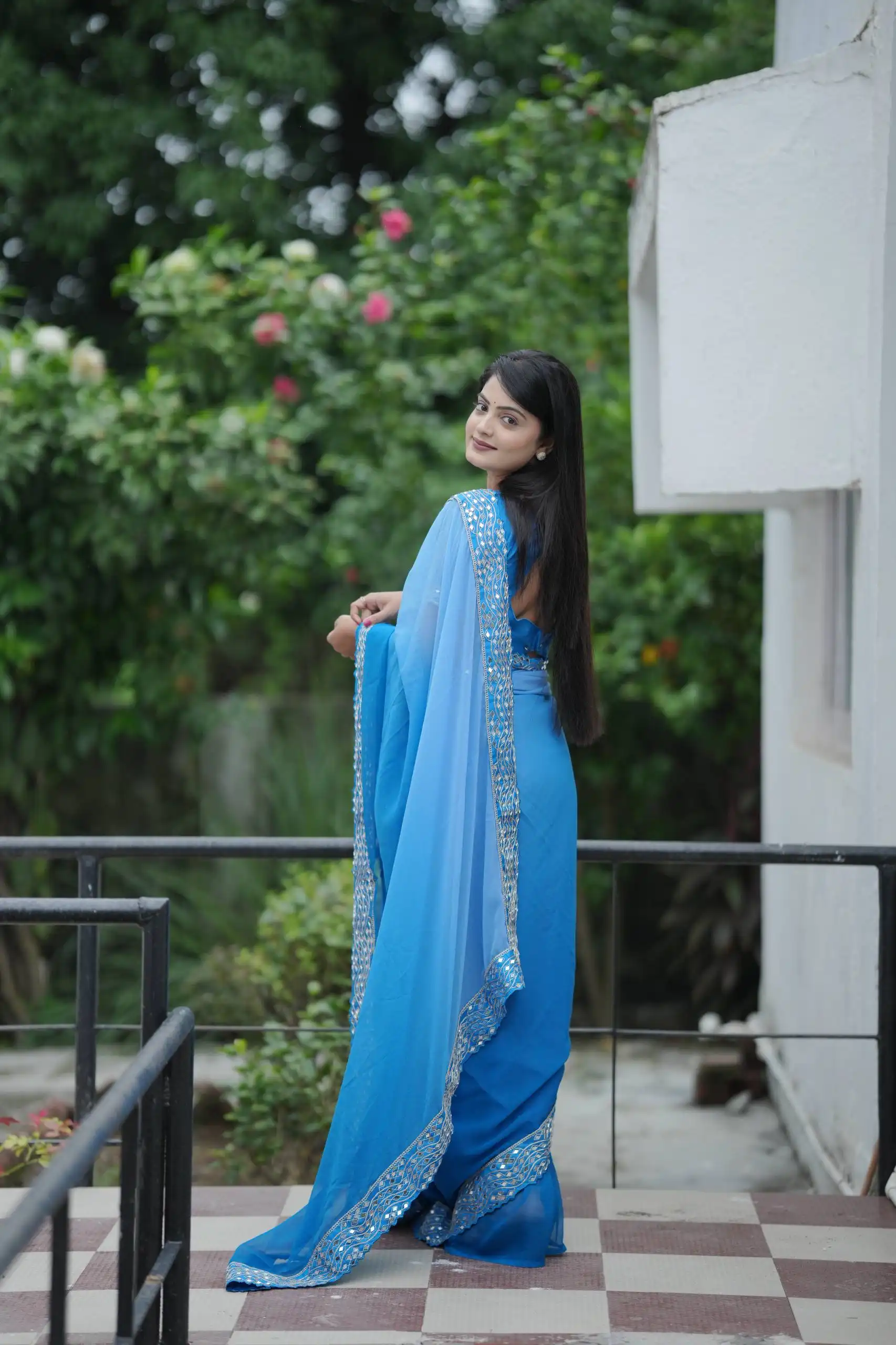 RBC 6022 Faux Georgatte Saree Collection Below 1500