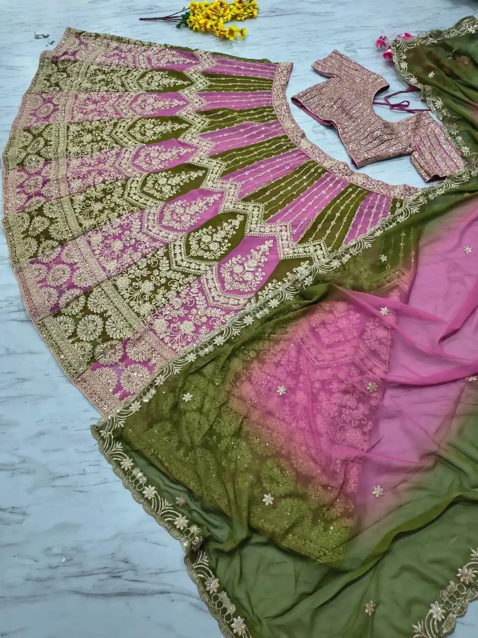 HCR 1094 Faux Georgette Wedding Lehenga Choli