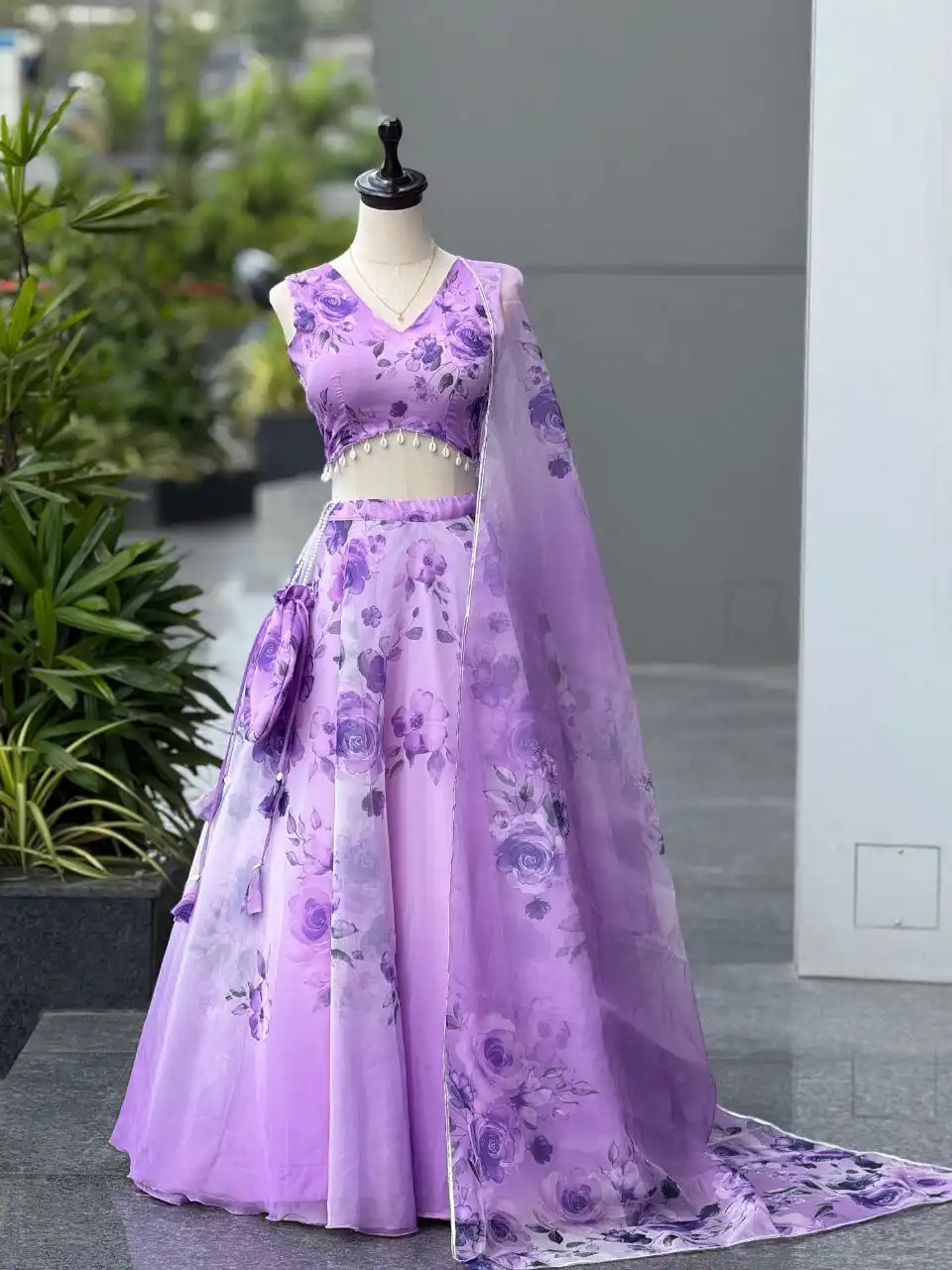 SWT 1171 Organza Silk Digital Printed Lehenga Choli