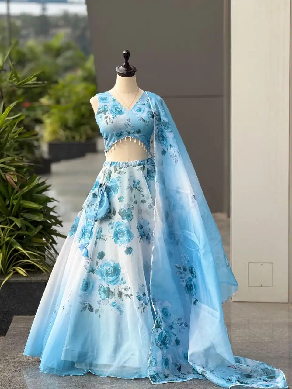 SWT 1171 Organza Silk Digital Printed Lehenga Choli