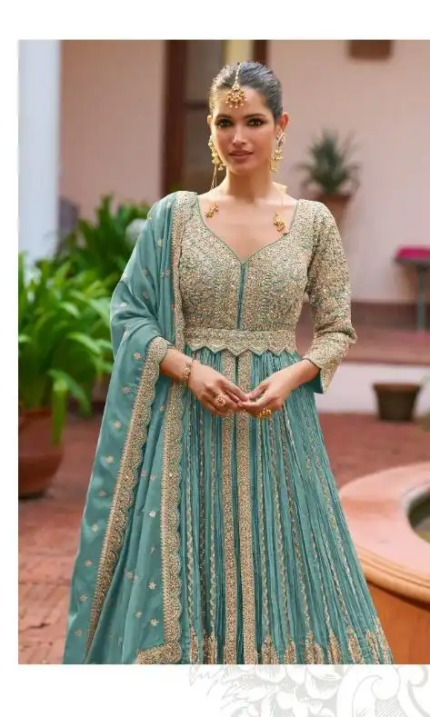 Gulkayra Meenat Chinon Wedding Indo Western 03 Pcs Set