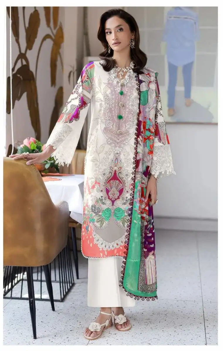 Alzohaib Naba Vol 1 Cotton Pakistani Salwar Suits 04 Pcs Set