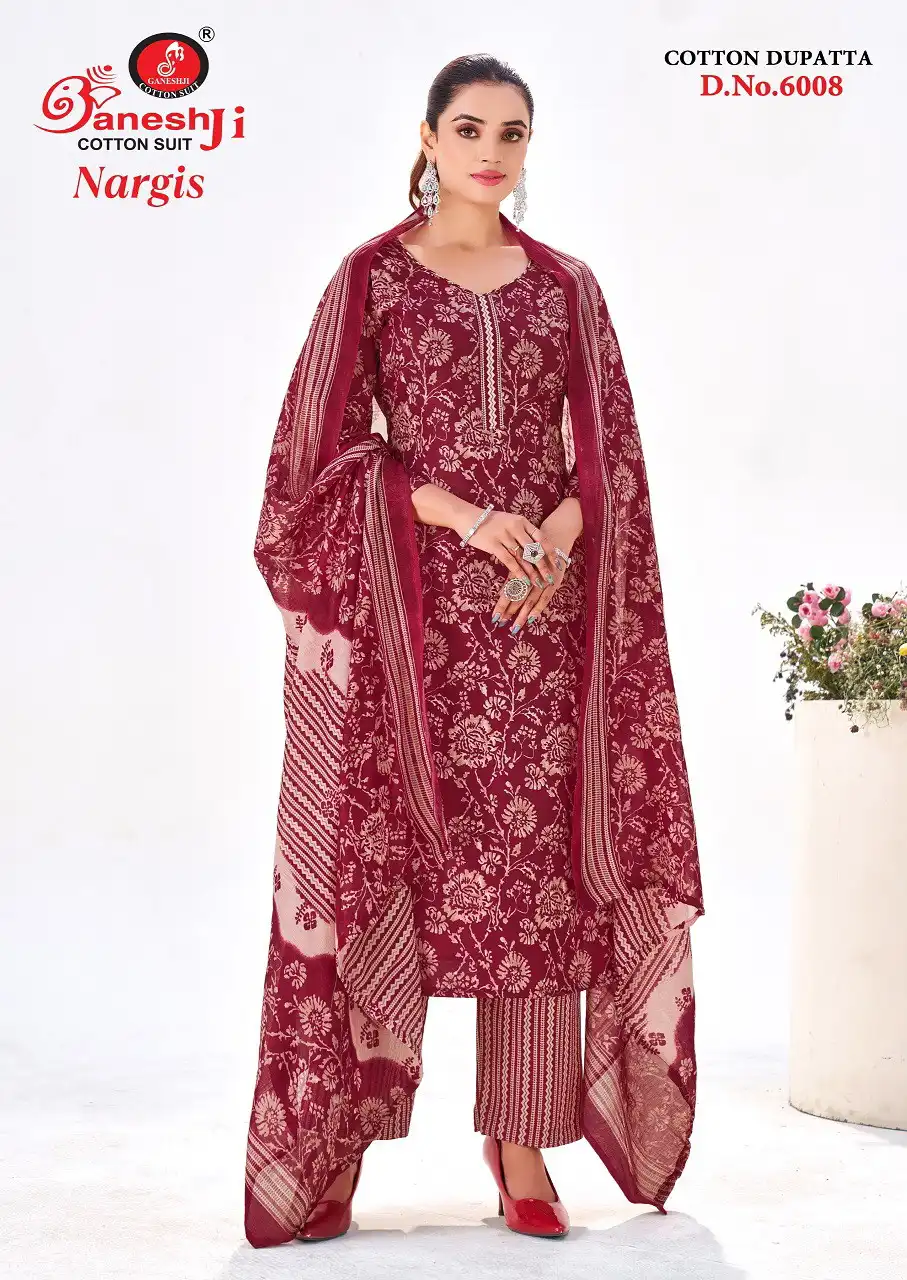 Ganeshji Nargis Vol 6 Cotton Printed Dress Material 10 Pcs Set