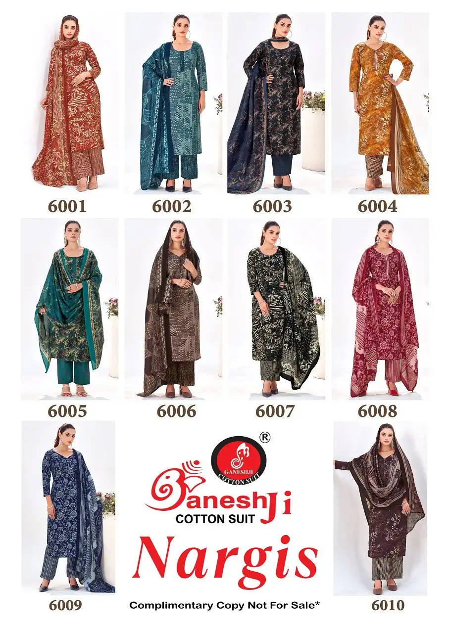 Ganeshji Nargis Vol 6 Cotton Printed Dress Material 10 Pcs Set