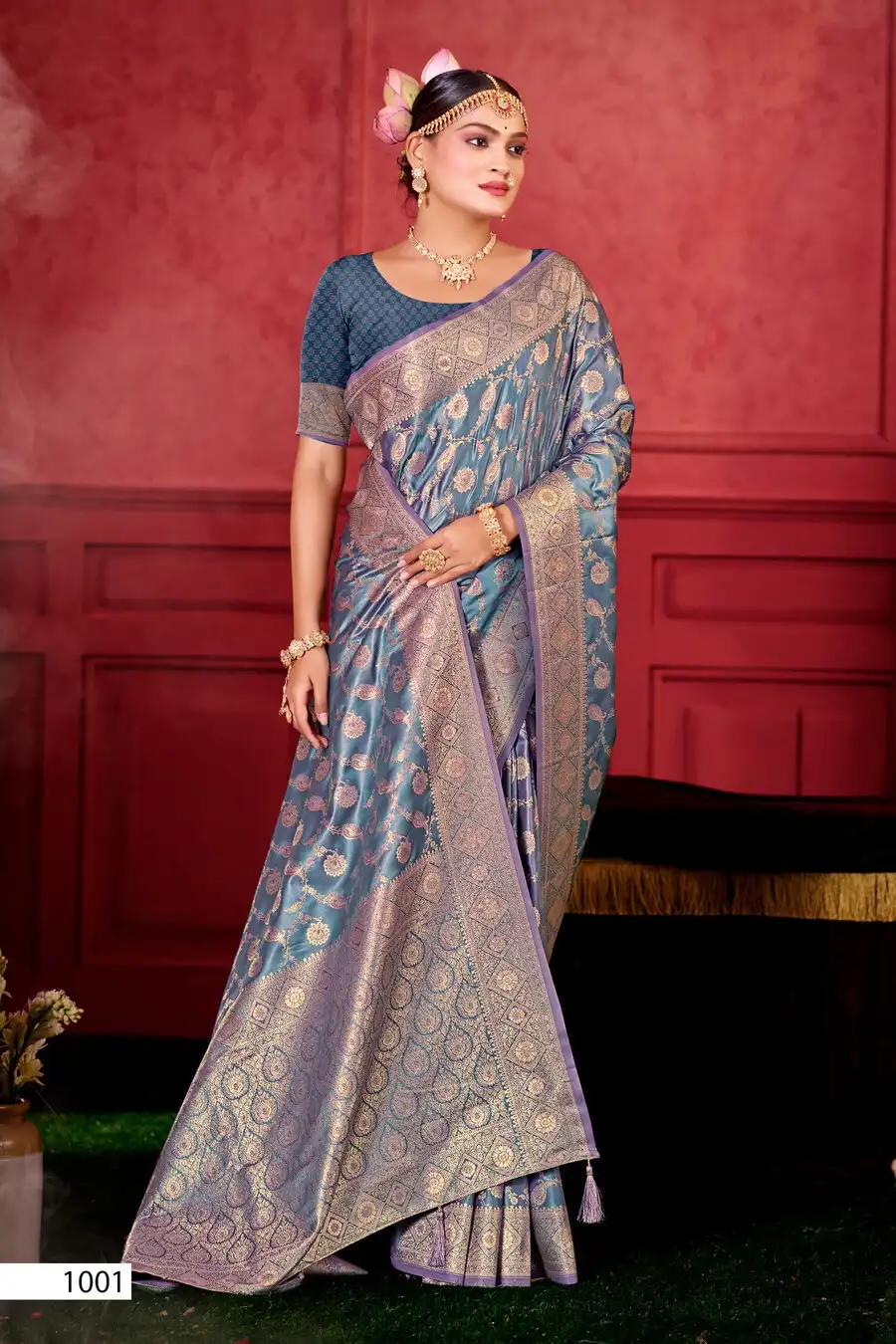 Saroj Dhruva Saroski Vol 4 Satin Silk Designer Saree 04 Pcs Set