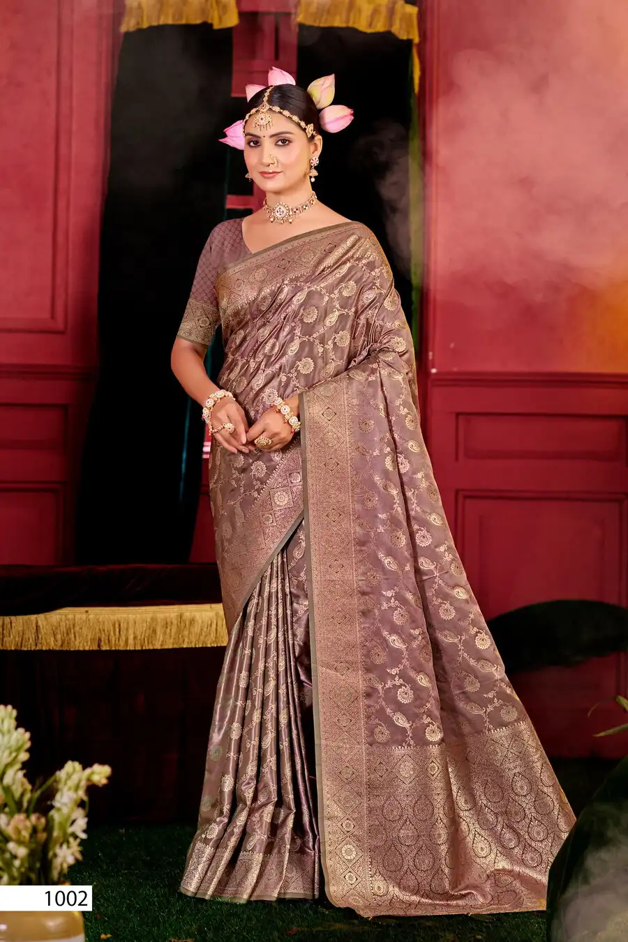 Saroj Dhruva Saroski Vol 4 Satin Silk Designer Saree 04 Pcs Set