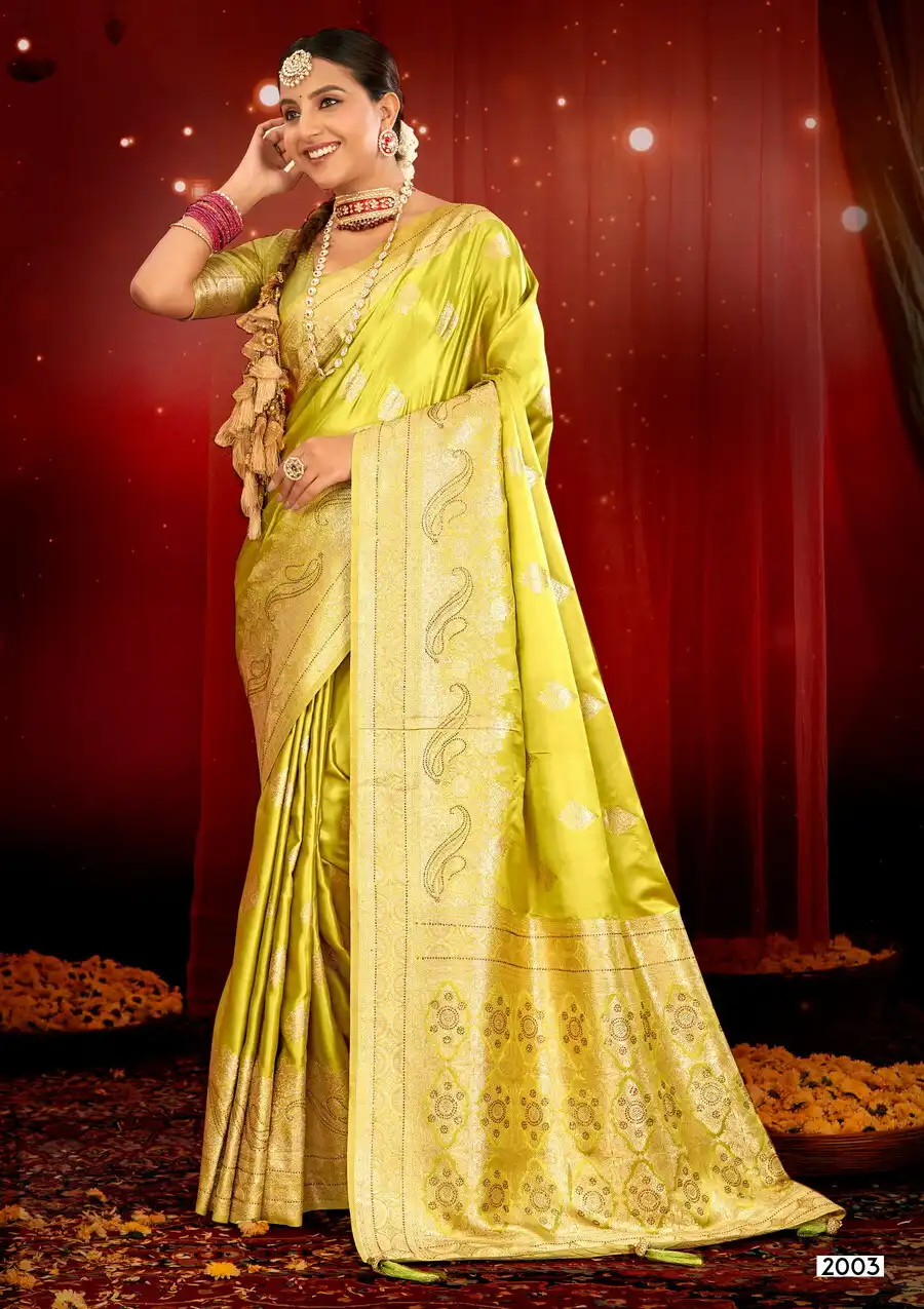 Saroj Pearl Saroski Vol 2 Satin Silk Wedding Saree 04 Pcs Set