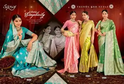 Saroj Pearl Saroski Vol 2 Satin Silk Wedding Saree 04 Pcs Set