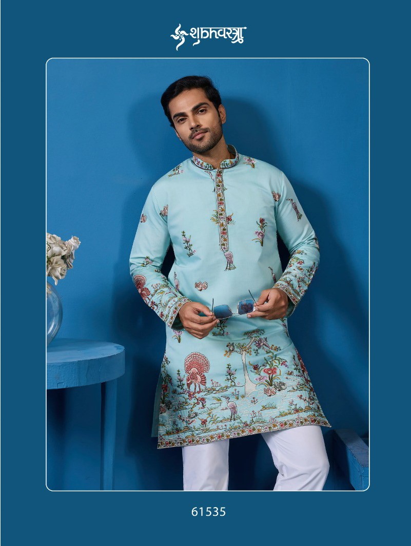 Shubhvastra Vantara Vogue Viscose Silk Kurta Pajama 06 Pcs Set