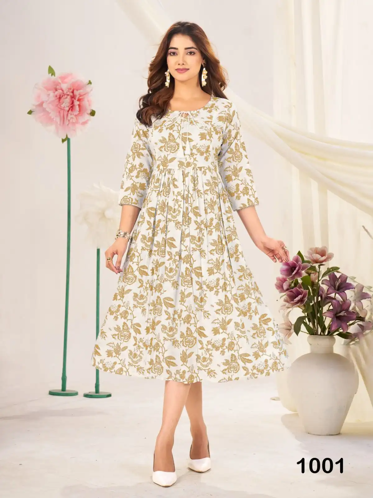 Blue Hills Classmate Midi Rayon Kurti Frock 08 Pcs Set