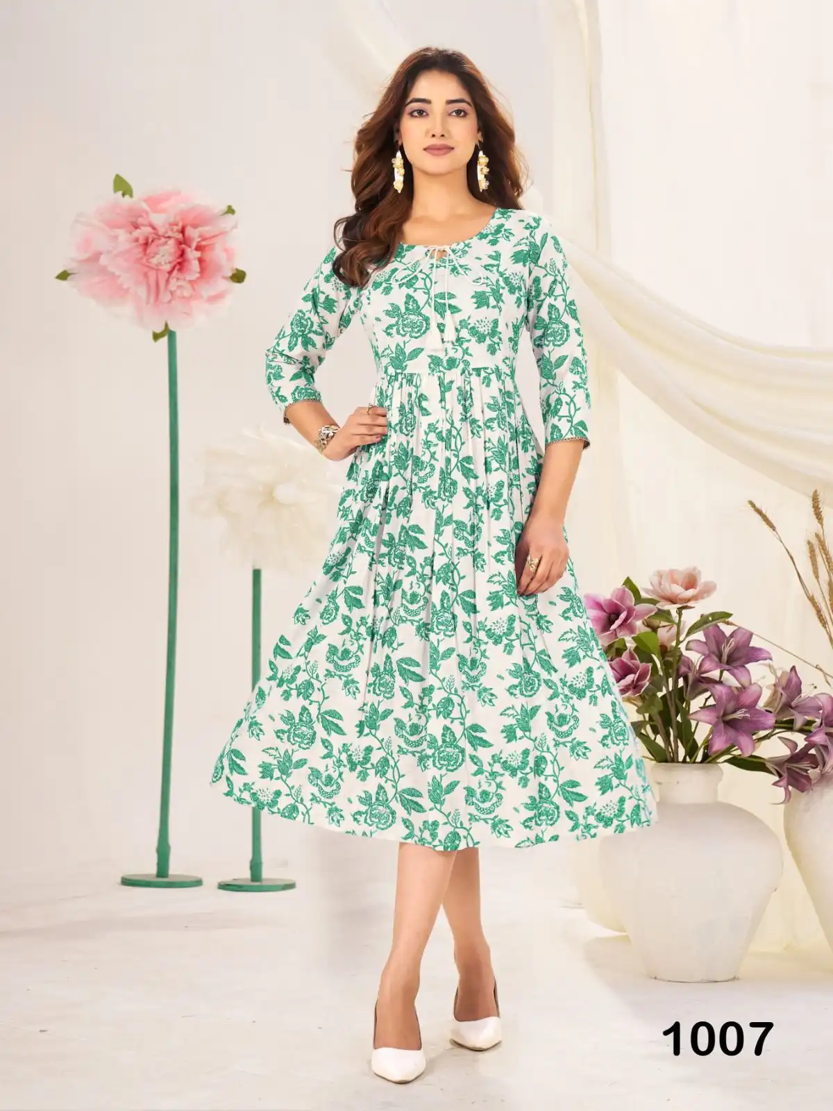 Blue Hills Classmate Midi Rayon Kurti Frock 08 Pcs Set