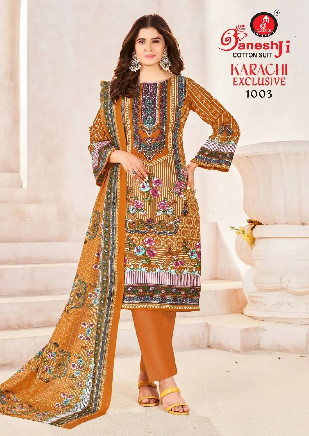 Ganeshji Karachi Vol 1 Cotton Dress Material 08 Pcs Set