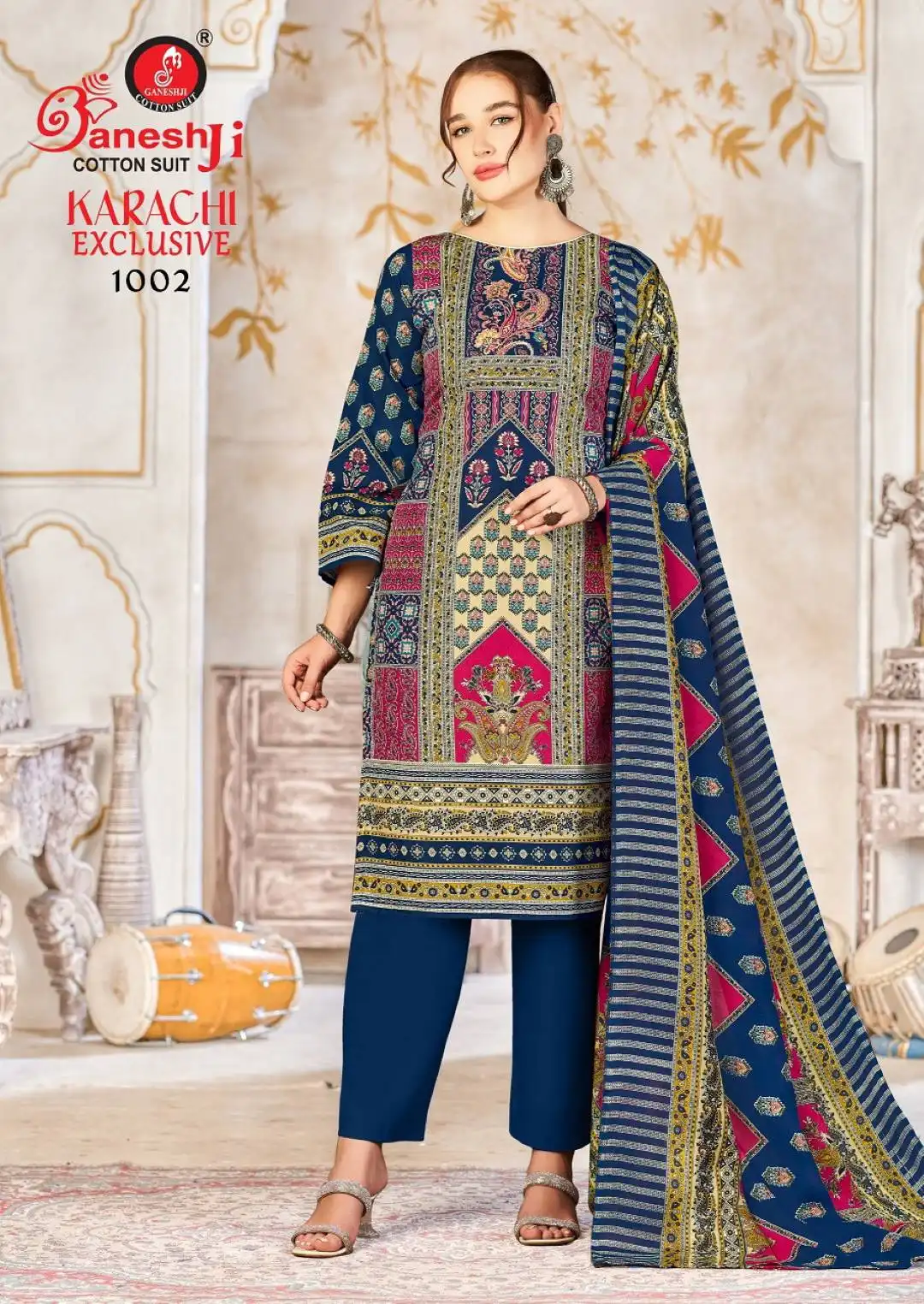 Ganeshji Karachi Vol 1 Cotton Dress Material 08 Pcs Set