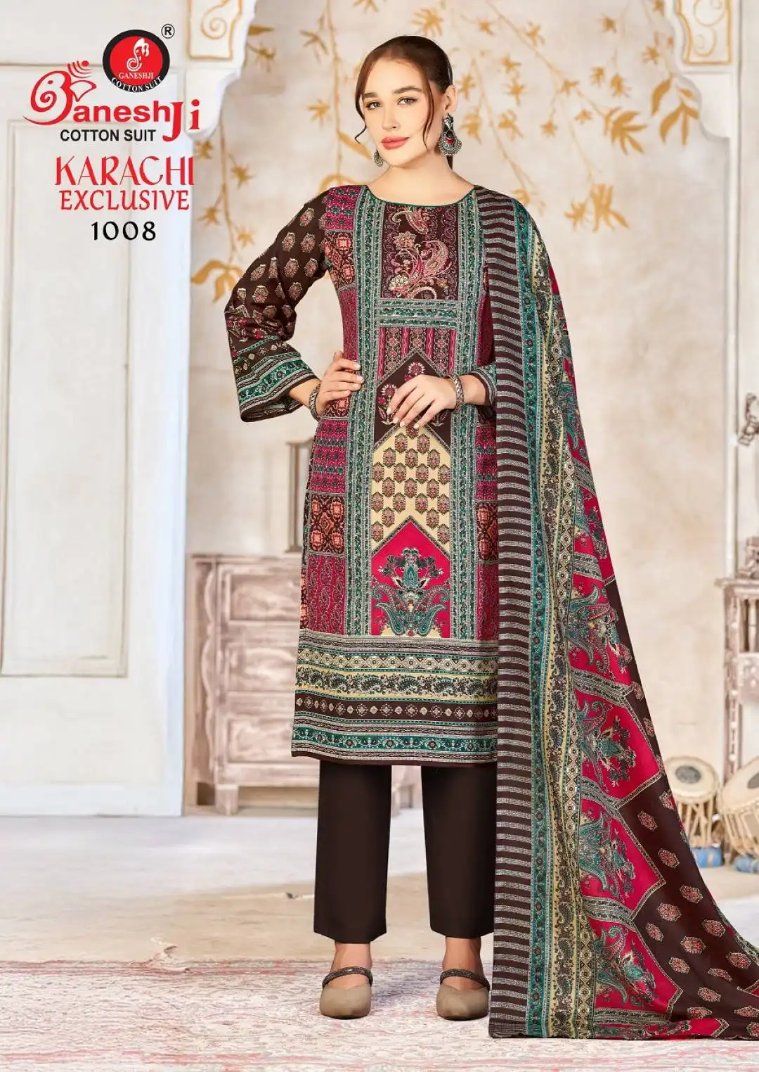 Ganeshji Karachi Vol 1 Cotton Dress Material 08 Pcs Set