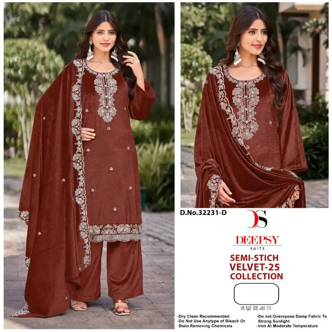 Deepsy 32231 Velvet Festival Salwar Suit 04 Pcs Set