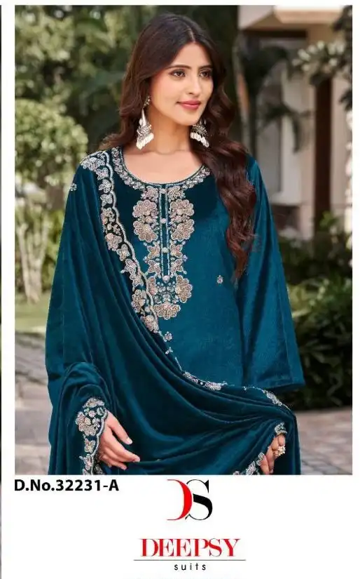 Deepsy 32231 Velvet Festival Salwar Suit 04 Pcs Set
