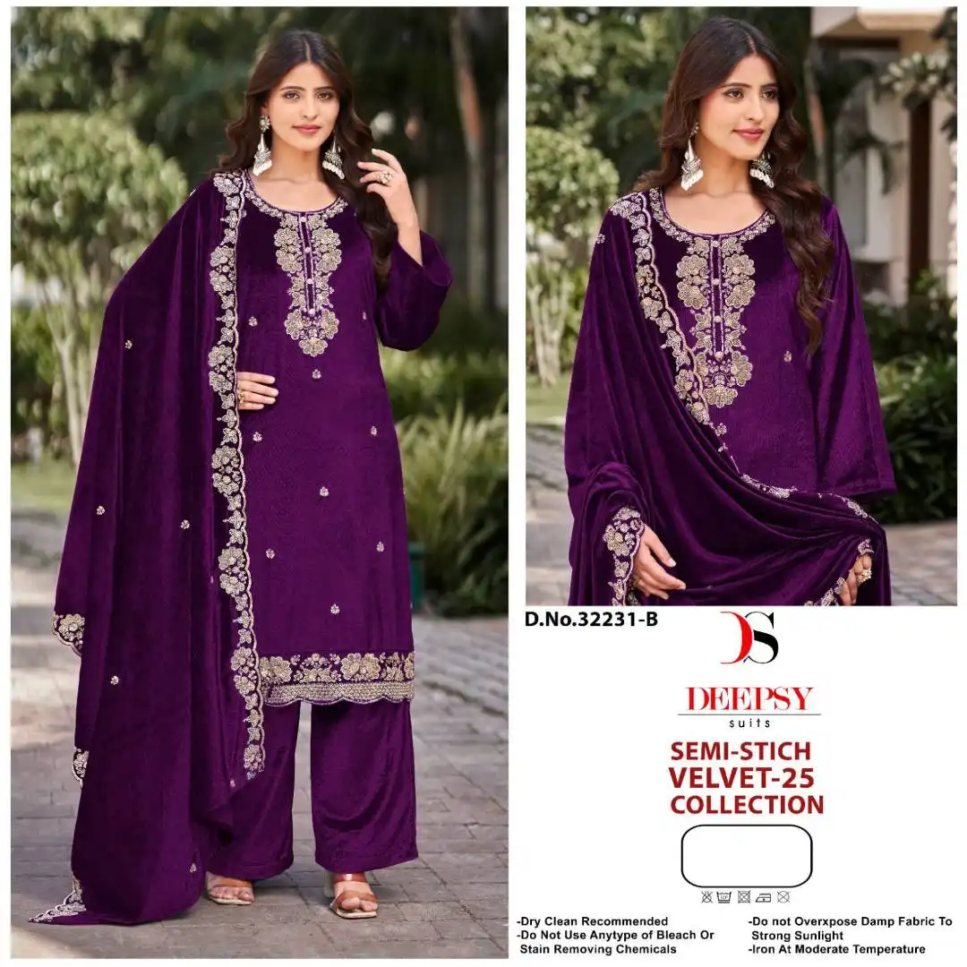 Deepsy 32231 Velvet Festival Salwar Suit 04 Pcs Set