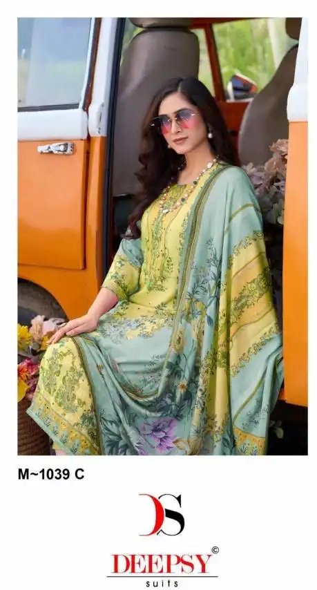 Deepsy M 1039 Viscose Printed Pakistani Suit 03 Pcs Set