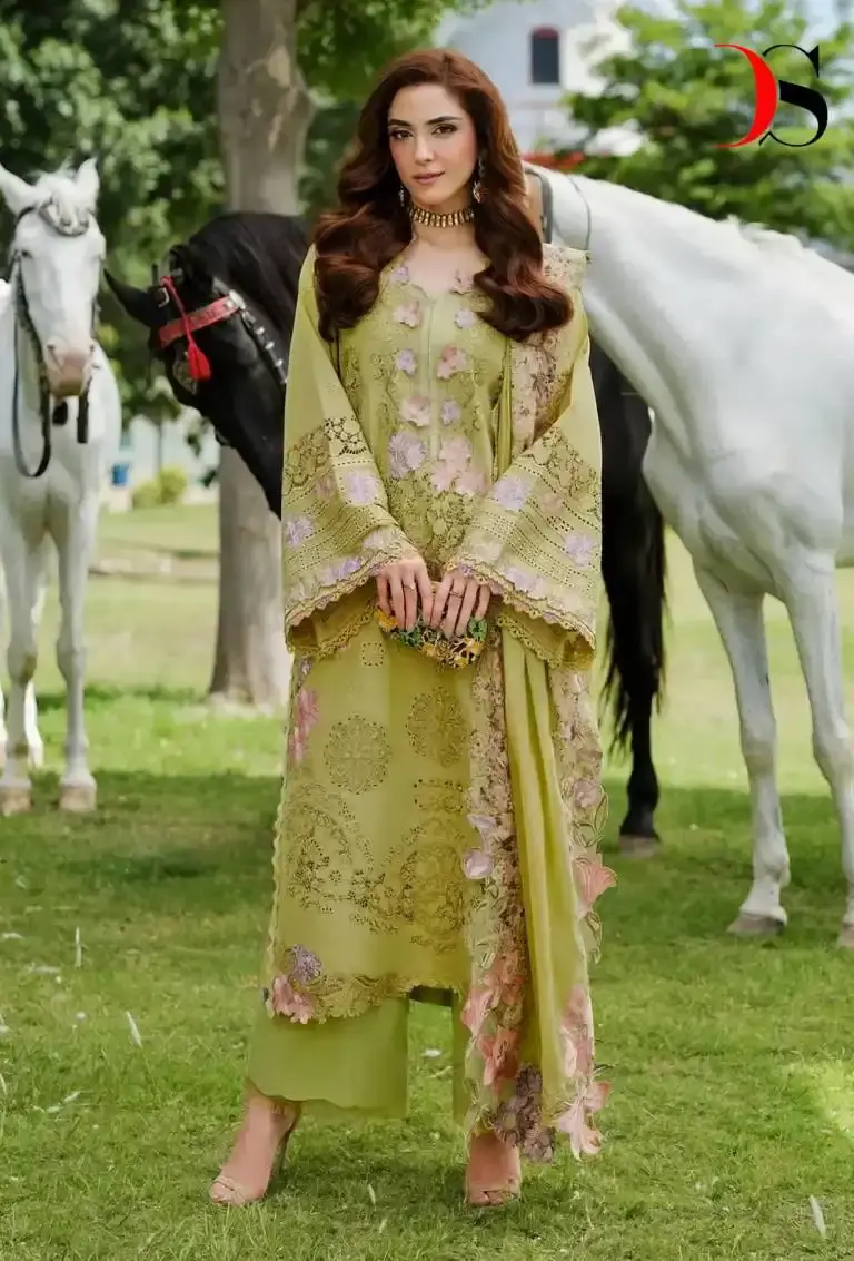 Deepsy Elaf 1296 Pure Cotton Salwar Kameez 04 Pcs Set