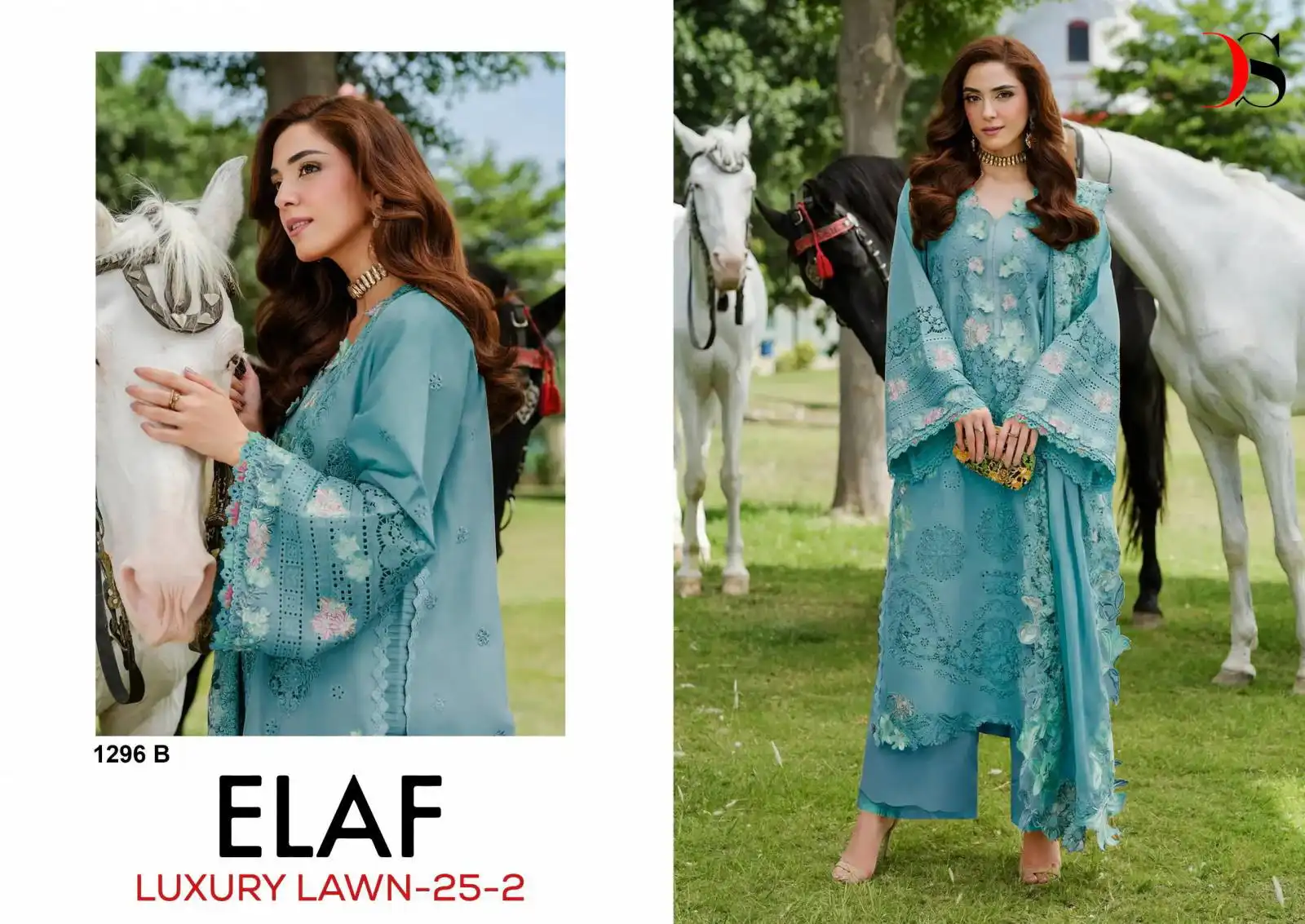 Deepsy Elaf 1296 Pure Cotton Salwar Kameez 04 Pcs Set
