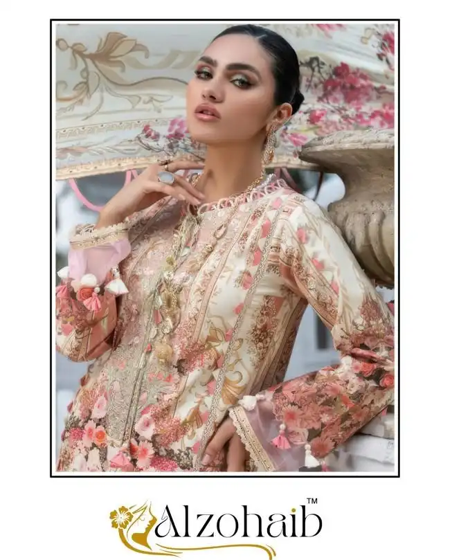 Alzohaib Aarifa Cotton Salwar Suits 04 Pcs Set