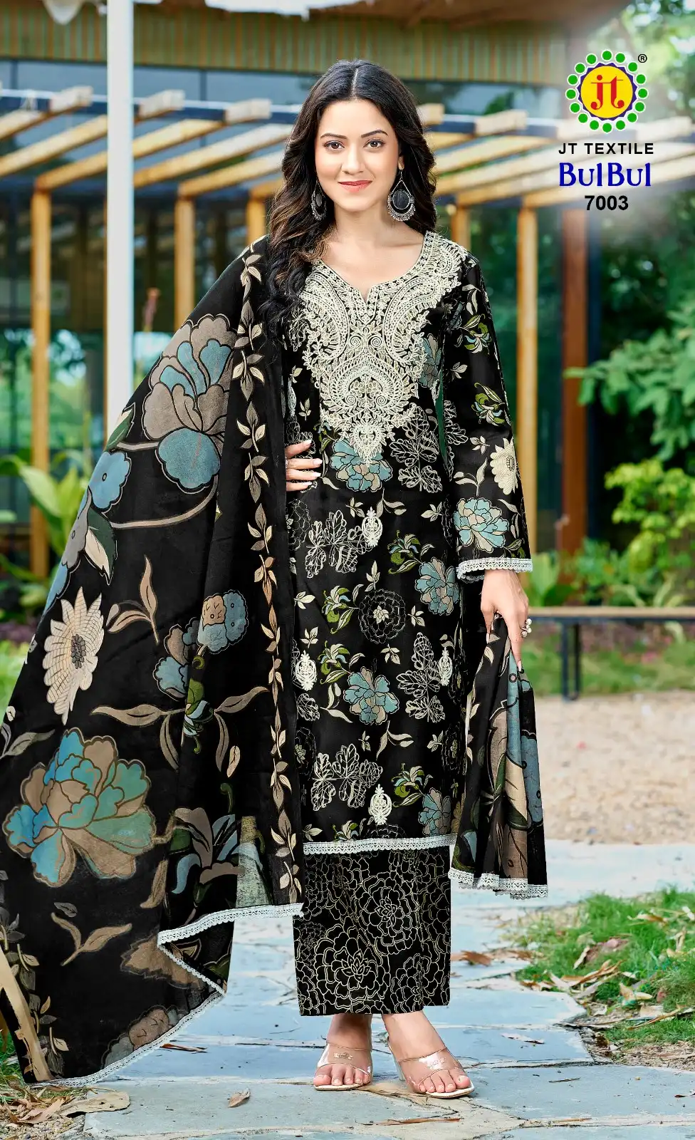 Jt Bulbul Vol 7 Rayon Printed Dress Material 05 Pcs Set