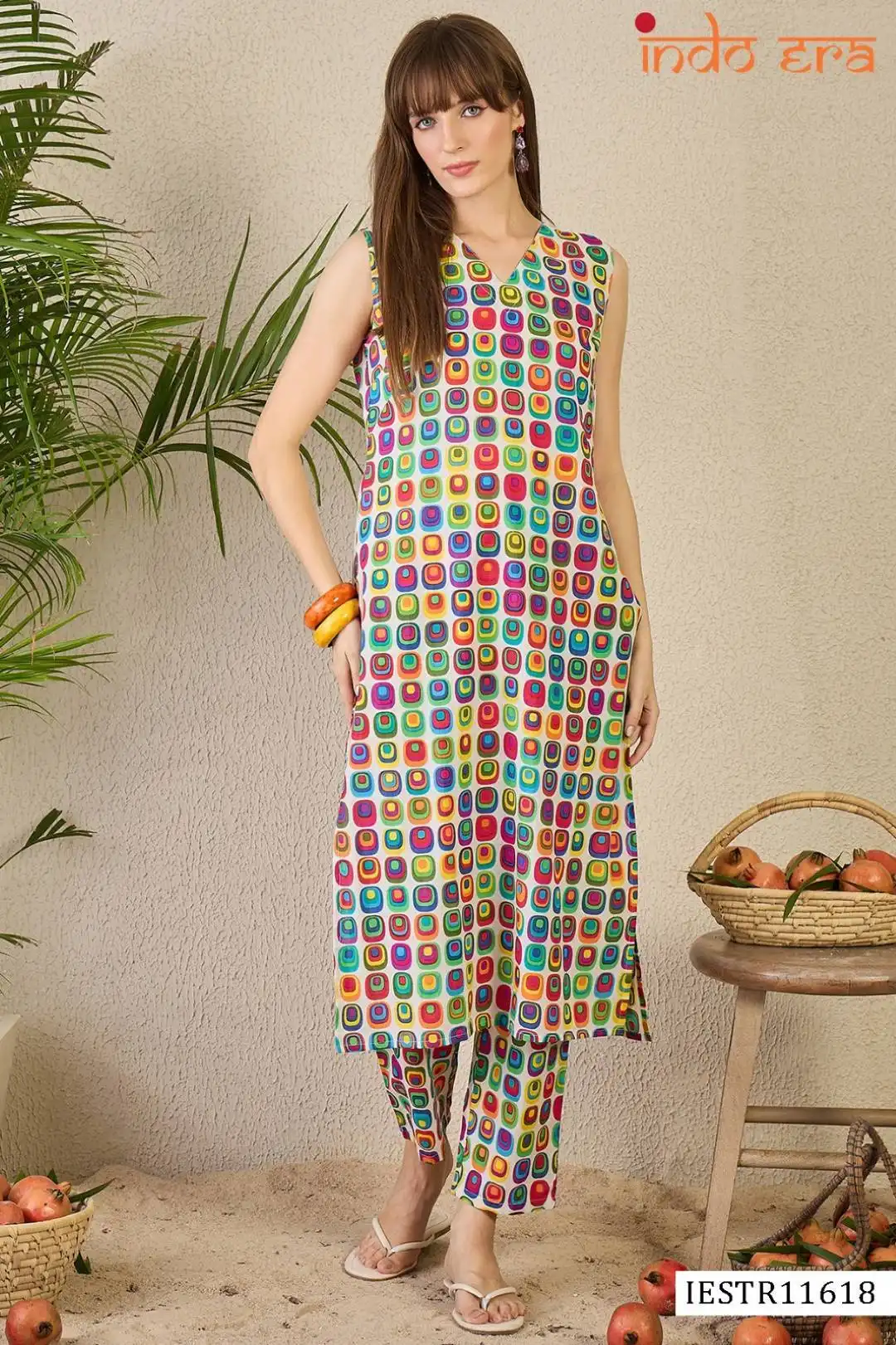 Indo Era 2583 Cotton Printed Co Ord Set 05 Pcs Set