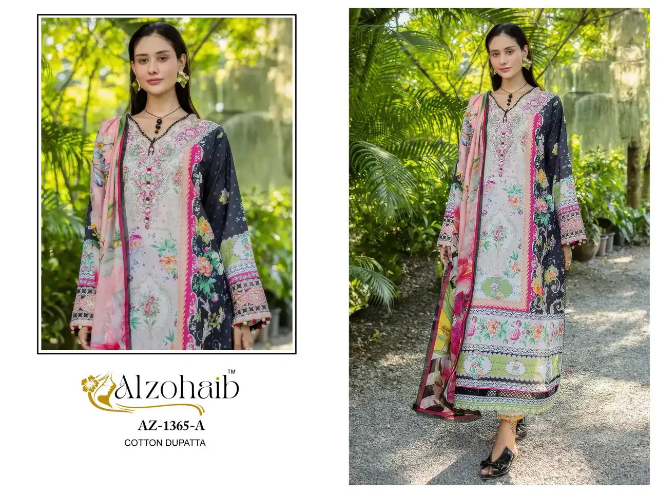 Alzohaib Iffat Pure Cotton Salwar Suits 04 Pcs Set