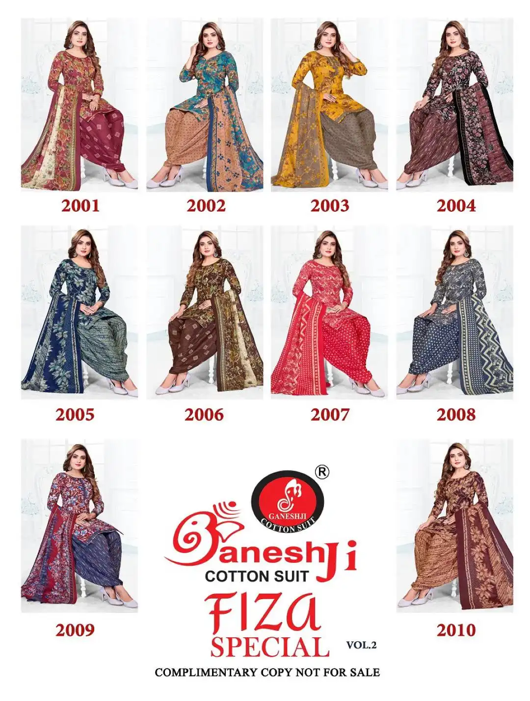 Ganeshji Fiza Vol 2 Cotton Dress Material 10 Pcs Set