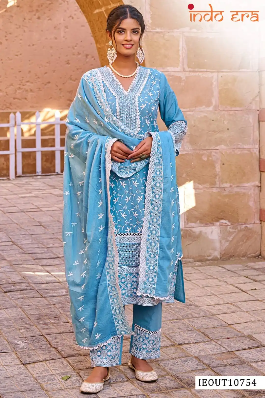 Indo Era 2591 Cotton Printed Readymade Dress 06 Pcs Set