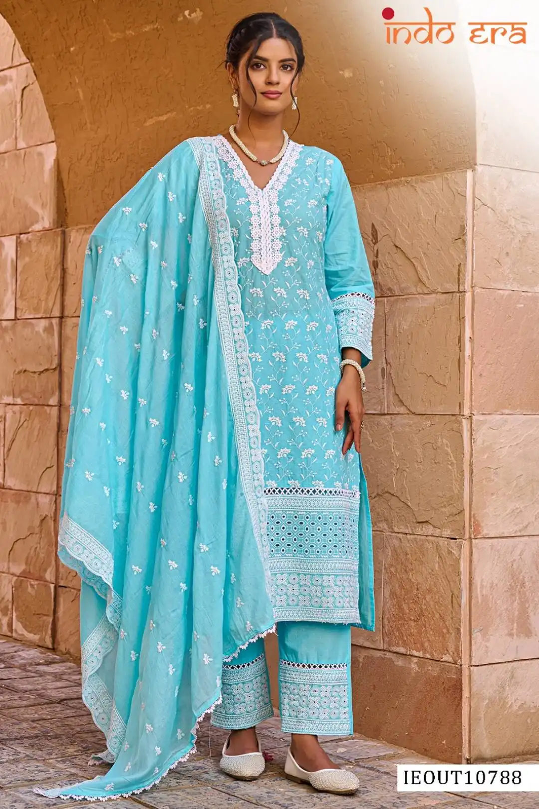 Indo Era 2591 Cotton Printed Readymade Dress 06 Pcs Set