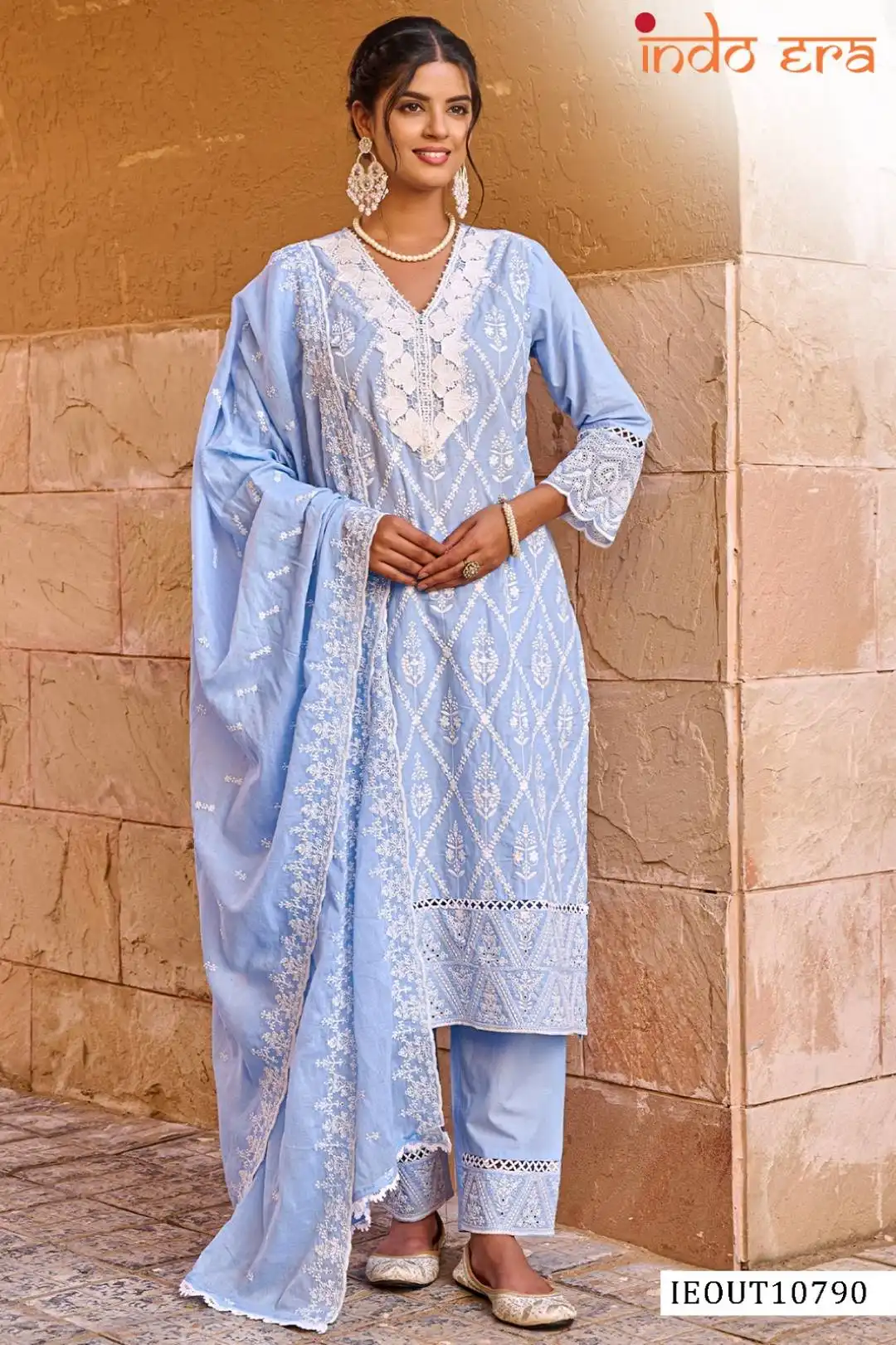 Indo Era 2591 Cotton Printed Readymade Dress 06 Pcs Set