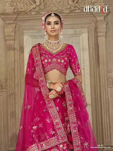 Tathastu Anaara 161 Ruby Silk Bridal Lehenga Choli