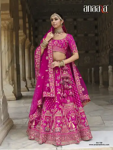 Tathastu Anaara 159 Silk Magenta Bridal Lehenga Choli