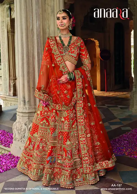 Tathastu Anaara 157 Silk Orange Lehenga Choli Bridal Collection