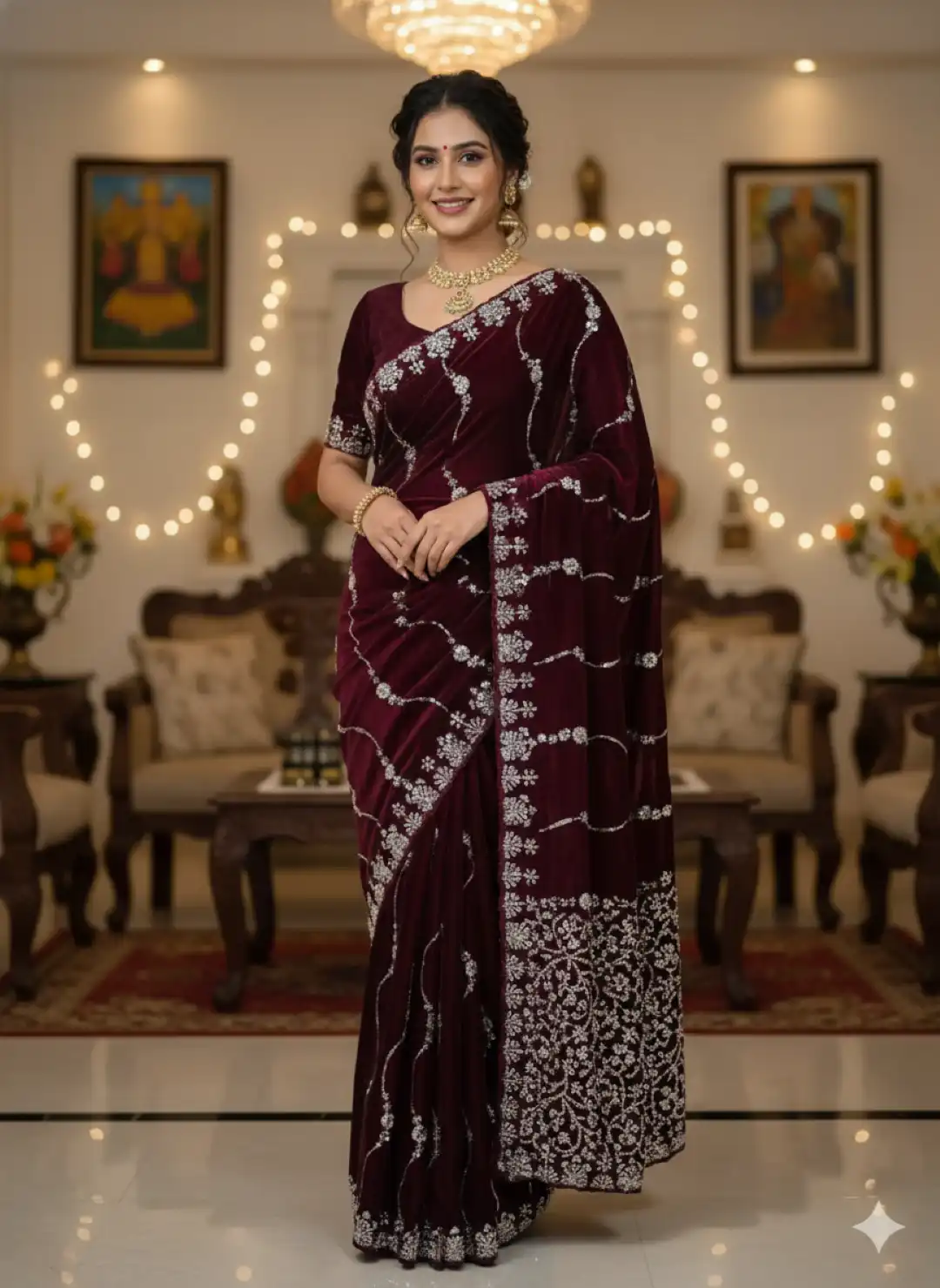 RC1 Vol 74 Avni Space Silk Party Wear Saree 11 Pcs Set