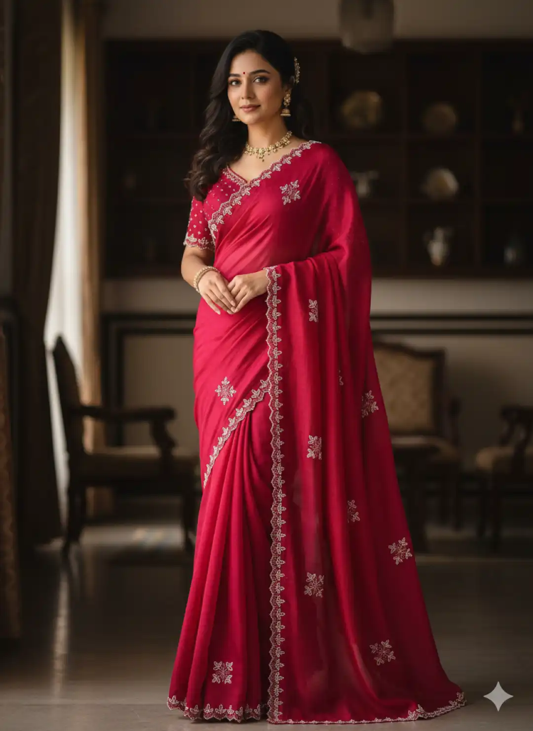 RC1 Vol 68 Fandy Satin Silk Party Wear Saree 05 Pcs Set